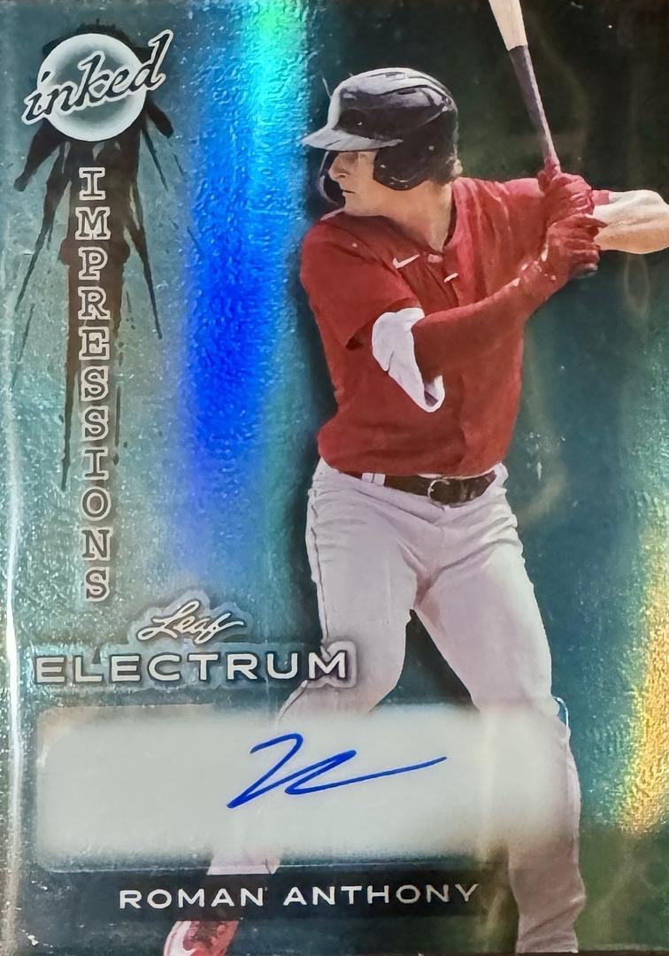 Roman Anthony 2024 Leaf Inked Impressions Electrum Autograph Card 15/20